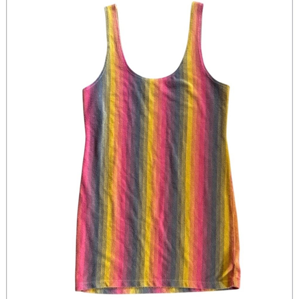 Ecote’ | Bright Striped Soft Tank Top Dress Rainbow Summertime Size M PRIDE Secy